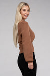 Viscose Cross Wrap Pullover Sweater